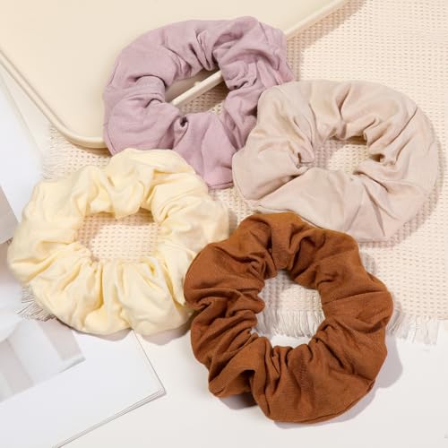 6 Pack Hair Scrunchies for Women - Hair Ties No Damage Both for Thick Hair or Thin Hair Curl Hair No Crease Scrunchies Ponytail Holder No Hurt Your Hair - color: Light Blue