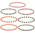 Colorful Stackable Rice Small Mini Seed Beaded Bracelets Set For Women, Handmade Dainty Boho Gold Glass Stretch Accessories Jewelry,Summer Beach Party Daily Friendship Gift - color: 8Pcs Black Red