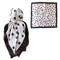 35” Satin Large Square Head Scarves-Like Silk Satin Scarf for Hair Wrapping at Night Bandana Square Scarf for Sleeping - color: Big Polka Point-white