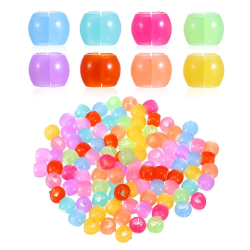 Hair Beads for Girls, 100 Pcs Rainbow Mini Hair Claw Clips Cute Plastic Braid Clips Colorful Tiny Beads Clip Decorative Hair Accessories for Women Girls (Jelly Color) - color: Jelly Colors