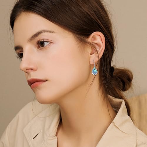 TIGER RIDER Abalone Shell 925 Sterling Silver Dangle Earrings Lightweight Filigree Dangle Drop Earrings for Women - style: Lotus