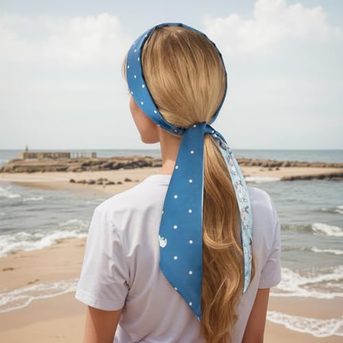 RIIQIICHY Hair Scarf for Women Like Silk Scarves Headband Neck Scarfs Twilly Purse Accessories - color: C006