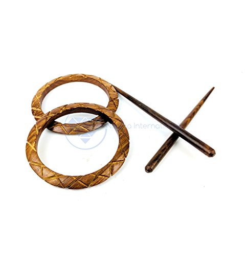 Hair Barrettes & Hair Clip (Wooden Shawl Pins) - (Brown Ring) - color: Brown Ring