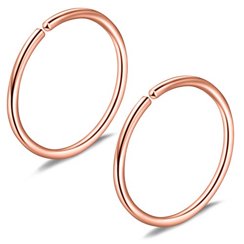 Ruifan 6-30PCS Non Pierced Stainless Steel Clip on Closure Round Ring Fake Nose Lip Helix Cartilage Tragus Ear Hoop Earrings Jewelry 20G - color: 30PCS - Mix Color 2#