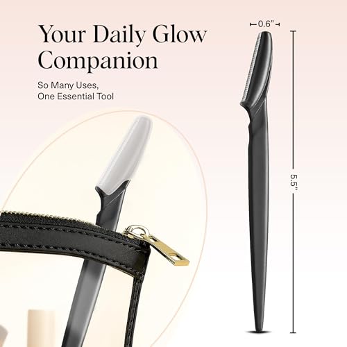 Kitsch Dermaplane Razor for Women Face – Face Razors for Women & Men, Eye Brow Razors & Face Shaver – Exfoliating Facial Razor & Dermaplaner as Skin Care Tool for Smoother Skin - Black, 12 pcs - color: Black, size: 12 Count (Pack of 1)