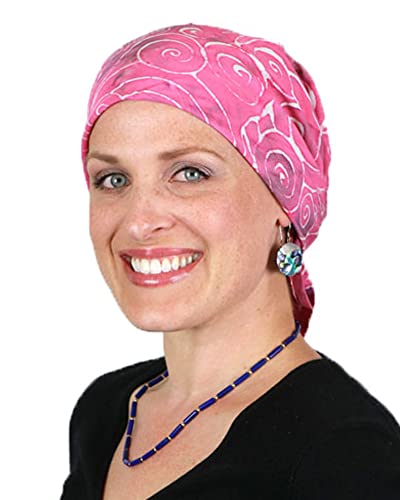 Hats Scarves & More Chemo Scarf Head Scarves for Women Cancer Headwear Headscarf Head Coverings 28 Inch Square Batik - color: Paradise Pink