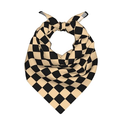 Head Scarf Hair Neck Scarves for Women Fashion Silk Satin Purse Bag Scarfs Handbags Bandana Neckerchief - color: Black Khaki Cream Checkered
