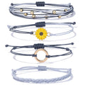 Sunflower Friendship Bracelets Boho Stackable String Bracelets Cute Trendy Gifts for Teen Girls Women - color: Grey