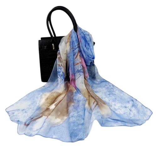 Xyueanlo Fashion Scarves for Women Lightweight Elegant Scarf Sunscreen Wraps Shawls - color: Blue