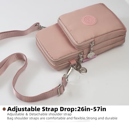 JANKS Small Crossbody Bags for Women Mini Cell Phone Purses Handbag Shoulder Bag - color: 010 Pink