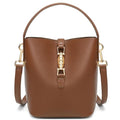 GEMIU Leather Bucket Purses for Women Crossbody Bags for Women Small Shoulder Purses with Adjustable Strap Black - color: Brown
