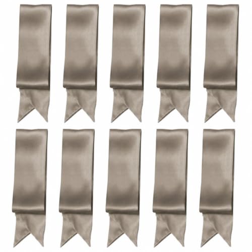 10 Pcs Long Thin Small Skinny Scarf Satin Neck Tie Ribbon Choker for Women Girls - color: Khaki