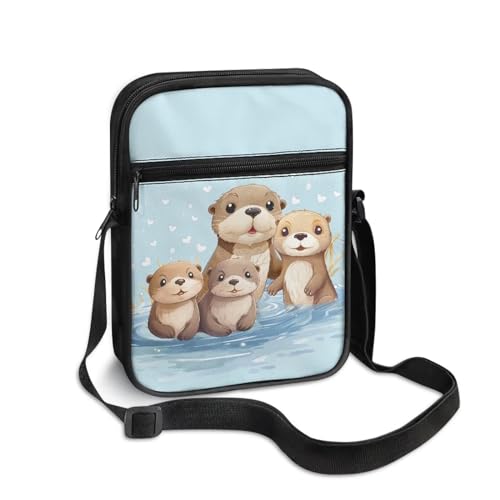 Womens Crossbody Bag Cell Phone Purse Wallet Small Shoulder Handbag for Workout Travel Gym - color: Cute Otter