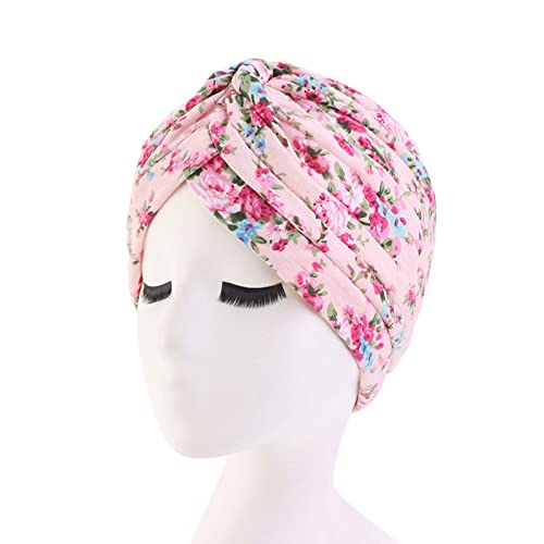 beauty YFJH Women's Cotton Turban Head Wrap Cancer Chemo Beanies Cap Headwear Cap Bonnet Hair Loss Hat - color: Leopard/Pink/Beige/Light Green