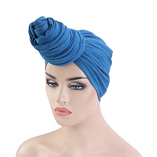 Qianmome Womens Big Flower Turban Beanie Elegant Cap Head Wrap Stretch Long Hair Scarf Headscarf - color: 4pieces-26-style 2