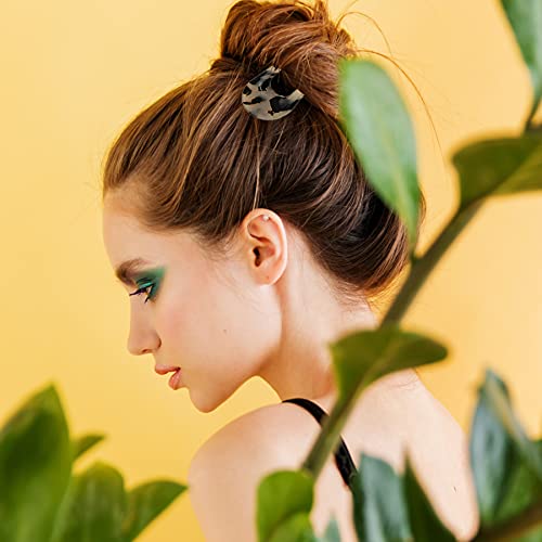 4 Pack U Shaped Hair Pins for Buns, French Pin Hair Fork Sticks for Long Hair, 2 Prong Hair Stick for Women and Girls(Light&Dark Brown)