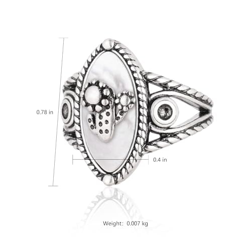Montana West Wrangler Western Couture's Bohemian Turquoise Cuff Ring for Women Cowgirl Size 7 - color: Silver-Gray