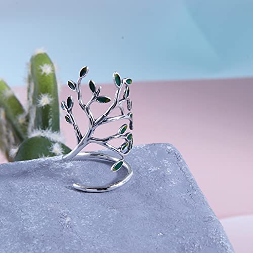 Helen de Lete Innovative The Tree Of Life Sterling Silver Open Ring for Both Women and Men