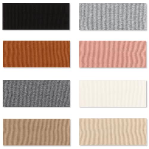 8 Packs Knitted Thick Headbands for Women Fashion Wide Hairbands Non Slip Boho Head Bands Workout Outdoor Yoga Sports Hair band Hair Accessories - color: muti-color-3