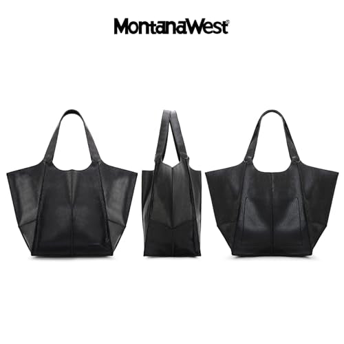 Montana West Tote Bag for Women Large Hobo Purses and Handbags - color: Jet Black