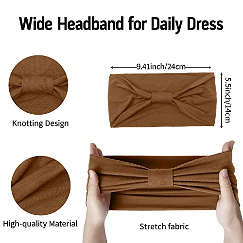 Huachi Wide Headbands for Women Black Stylish Head Wraps Boho Thick Hairbands Large African Sport Yoga Turban Headband Hair Accessories (Pack of 4) - color: Headbands 5