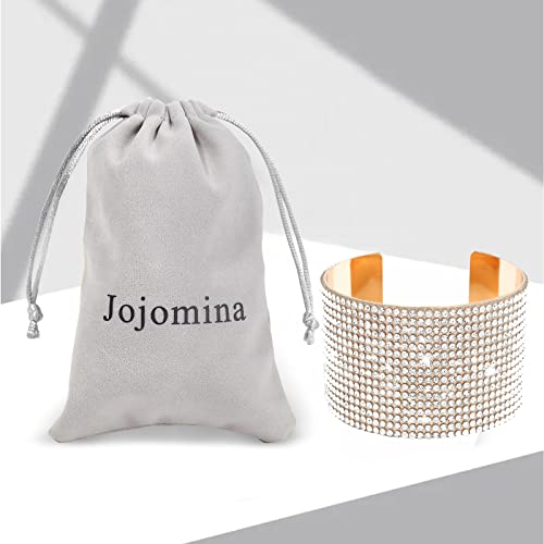 Jojomina MultiLayer Rhinestone Bracelet for Women Girls Crystal arm cuff Prom Bangle Bracelet Jewelry for Party Wedding Dating - color: Gold