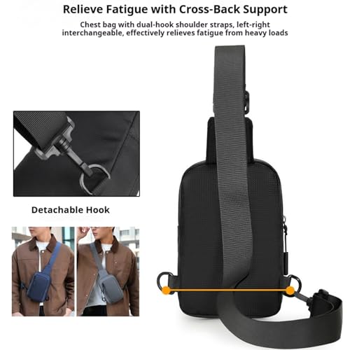 Mini Sling Bag for Men Women, Waterproof Crossbody Backpack, Lightweight Utility Chest Bag for Hiking Travel Sports (Black-S) - color: Black-s