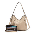 Montana West Hobo Bag for Women Crossbody Purse and Handbags Ladies Chic Shoulder Bags - color: Khaki-2pcs Set
