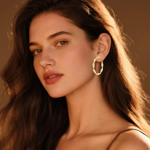 14K Gold Hoop Earrings for Women Gold Earrings for Women 14K gold Hoops Earring Jewelry Gifts - style: Twisted Spiral