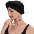ZLYC Chemo Headwear for Women Pre Tied Turban Headwear Lightweight Beanie Hat - color: Braid Black