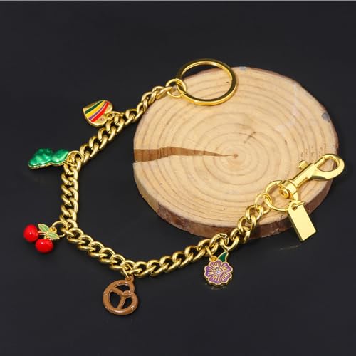 Bag Purse Charms Chain for Handbags Women's Pants Wallet Gold Link Bag Chain Keychain Y2K Accessories - color: Cherry Dinosaur