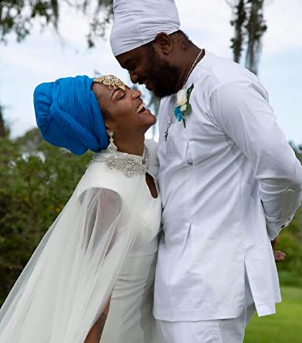 HOMELEX Head Wraps Turbans Stretch Jersey Knit Headwraps Wrap Turban Scarf Tie for Women - color: Bl