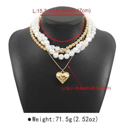 Gold Stack Necklace Chunky Necklaces for Women Trendy Coin Pendant Long Necklaces Western Jewelry for Women Cowgirl Cowboy Chic Country Outfit Boho Accessories Birthday Jewelry Gifts - color: G Gold Heart Necklace