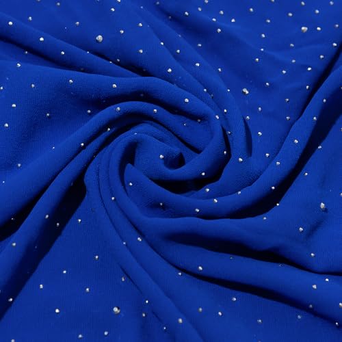 Shawls and Wraps for Evening Dresses Sheer Chiffon Women Elegant Soft Silky Sparkly Wedding Bridal Scarf - color: Royal Blue C