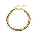 Fettero Beaded Bracelets for Women Charm Natural Stone Handmade Beads White Gold Plated Dainty Gold Bracelets Non Tarnish Boho Summer Beach Vacation Jewelry - color: Mixed-beaded