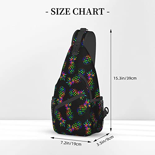 Sling Backpack For Men Hiking Daypack Crossbody Shoulder Bag Travel Chest Pack | Hiking - color: Pineapple