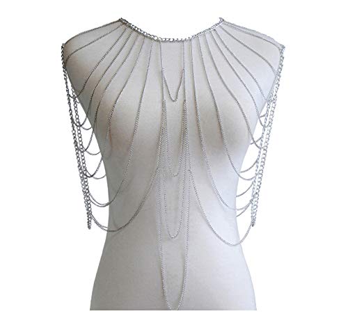 Women's Sexy Suit Body Chain - color: Silvery Color-Multilayer Shoulder Body Chain-5