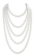 1920s Pearls Necklace Fashion Faux Pearls Gatsby Accessories Vintage Costume Jewelry Cream Long Necklace for Women