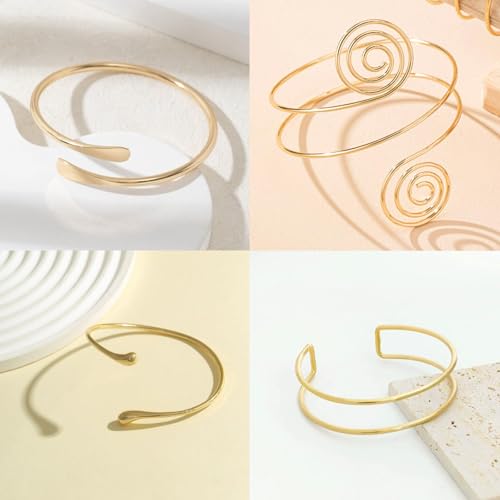 Frodete Arm Cuff Bracelet for Women Gold Upper Arm Jewelry Bangle Cuff Bracelets Starfish Shell Beach Jewelry Trendy Stuff Gifts - color: C1:arm cuff
