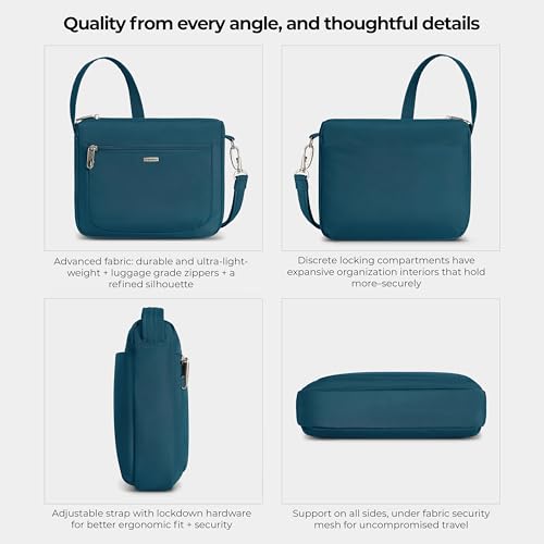 Travelon Anti-Theft Classic Small East/West Crossbody - color: Teal