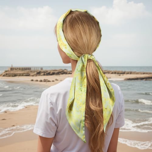 RIIQIICHY Hair Scarf for Women Like Silk Scarves Headband Neck Scarfs Twilly Purse Accessories - color: C012