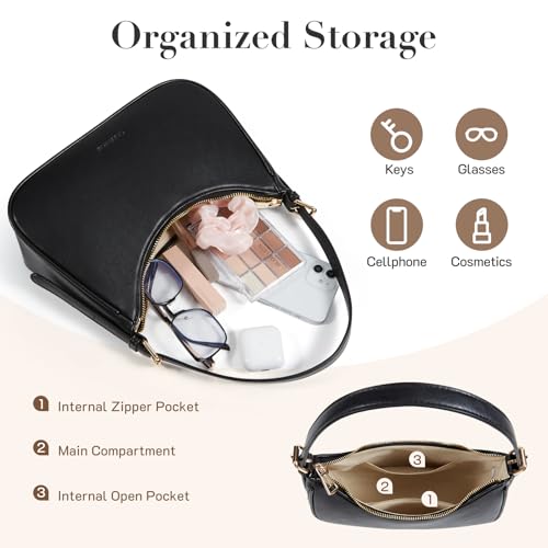 Missnine Purses for Women, Shoulder Bag Small Handbags Vegan Leather Underarm Bags Trendy Hobo Cute Clutch Purse - color: 1-coffee【adjustable Strap】