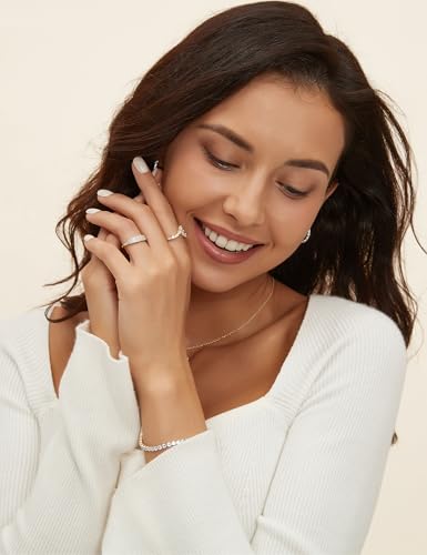 Mameloly Wedding Bands for Women 14K Gold Plated Slim Signet Ring Stackable Pave Cubic Zirconia Dainty CZ Engagement Rings for Her Size 3-12 - color: 14K Gold Plated