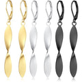 Twisted Leaf Spiral Leverback Hypoallergenic Earrings For Women -18K Gold Plated And Silver Dangle Drop Earrings, Trendy Jewelry Gift - color: SILVER&BLACK&GOLD