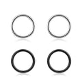 4Pcs 16G 18G 20G Surgical-Steel-Piercing-Ring-Nose-Rings-Hinged-Hoop-Earrings,6mm 8mm 10mm 12mm Seamless Stainless Steel Clicker Eyebrow Septum Piercing Hoop,Sliver Black Gold Rose Gold Rainbow Body Jewelry Set - color: 18G 8mm Silver & Black