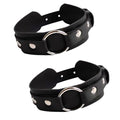 Gothic Leather Arm Band, Adjustable Upper Arm Strap with Metal Ring,Armlet Black - color: Arm Band-2PCS