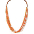 Coiris Chunky Statement Necklaces for Women Boho Multi Long Layered Strand Beaded Necklace for Women Handmade Crystal Beach Jewelry Gift - color: Orange