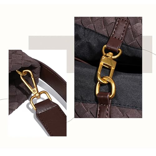 Slouchy Suede Woven Hobo Bags Women Trendy Suede Shoulder Bag Crossbody Satchel Crescent Purse Top Handle Tote Handbag (Pine Teal 01)