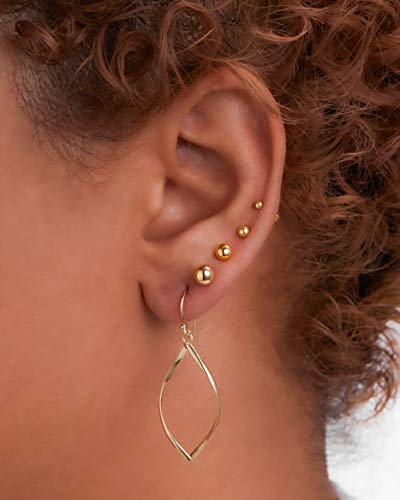 MILLA Teardrop Earrings - Designer Silver Statement Earrings or Gold Dangle Earrings for Women Trendy Upscale Dangly Earrings - color: Marquise Drop / 14K Gold Plated