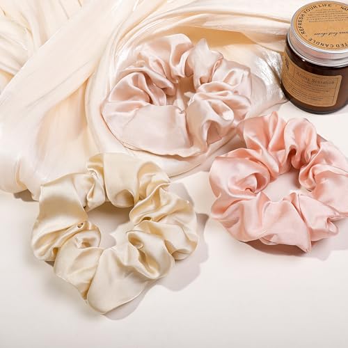 Hair Ties Scrunchies for Women's, for Girls Big Scrunchies Both for Thick Hair or Thin Hair Curl Hair No Crease Ponytail Holder No Hurt Your Hair - color: Soft Mixed